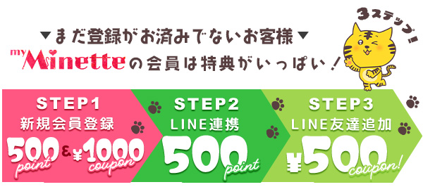 myMinetteの会員登録はいいよ！