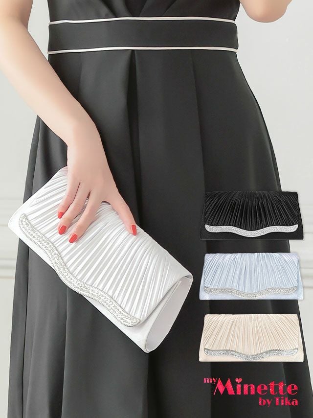 2wayギャザープリーツデザインパーティーバッグ