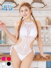 水着 クロシェ編みモノキニホルターネックハイネックビキニ【ネコポス対応可350円】