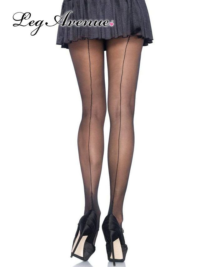 [MusicLegs/ミュージックレッグ] シアーブラックバックシームストッキング (フリーサイズ)【ネコポス対応可350円】
