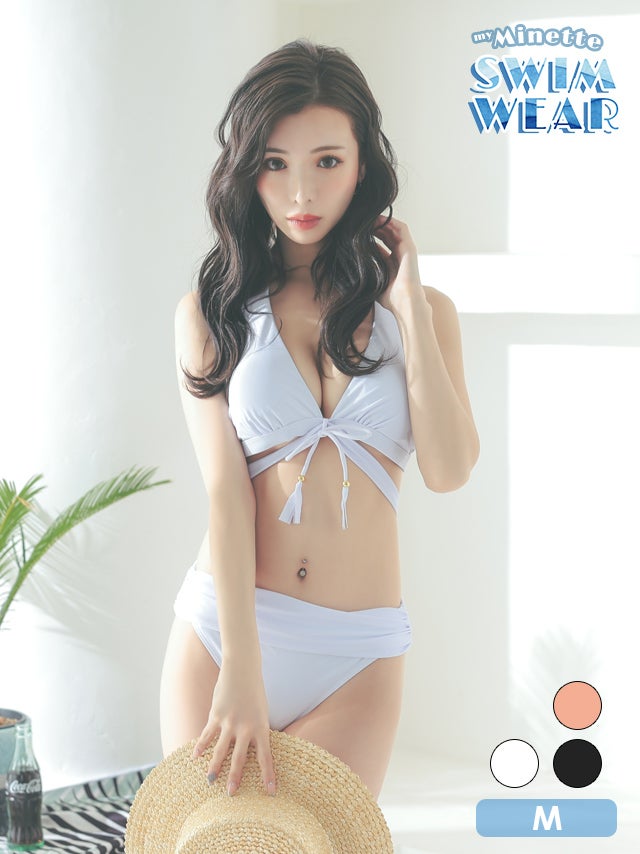 水着 レディース ビキニ セット ビーチ 旅行 myMinette マイミネット ホルターネックダブルリボンラブリービキニ