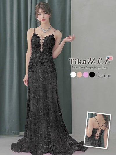 キャバドレス ロング丈 インポート バースデー イベント myMinette マイミネット フラワー刺繍ラメバストカットシアーキャミロングドレス