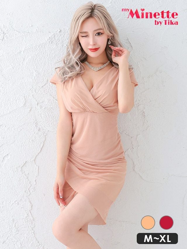 キャバドレス 安い 激安 ミニ丈 キャバクラ クラブ ラウンジ ハイウエスト切替 ギャザー入り タイト ミニドレス プチプラドレス