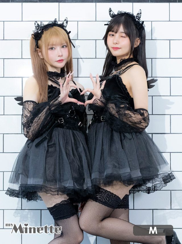 コスプレ ハロウィン キャット セット 衣装 仮装 myMinette マイミネット 羽付きキュートブラックデビル