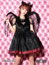 ハロウィン コスプレ レディース 衣装 仮装 myMinette マイミネット ブラック デビル 体型カバー フレアスカート レース シアー ガーリー アニマル