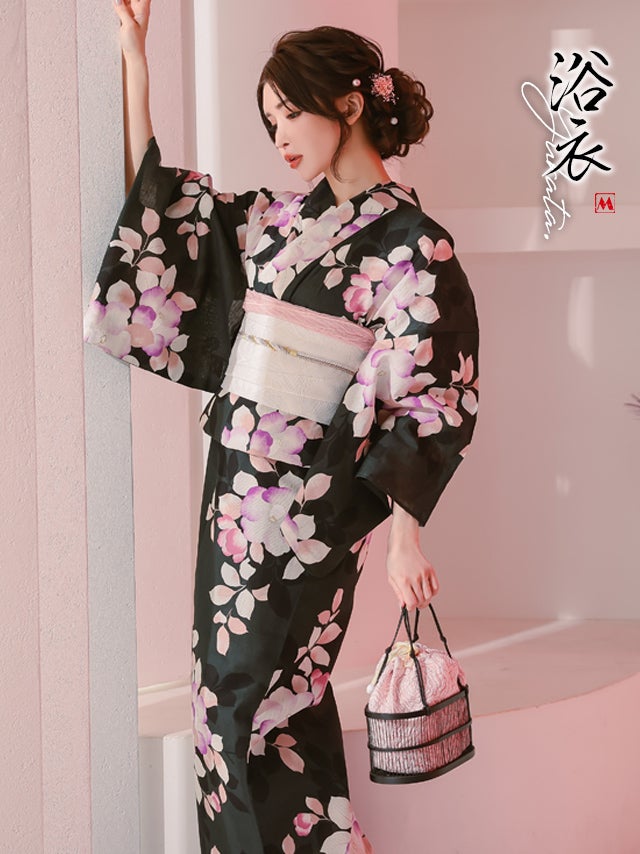 浴衣 レディース セット 帯 下駄 作り帯 平帯 椿 和装 和服 ツバキ 高級 女性用 ゆかた 大人