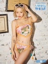 水着 レディース セット ビキニ ホルターネック バンドゥ ハイレグ 派手　スカーフ柄 エスニック myMinette マイミネット