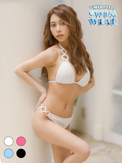 水着 ビキニ 三角 セクシー myMinette マイミネット リングデザイン ストラップ ブラジリアン ギャル 三角 ホルターネック ビキニ