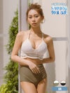 水着 レディース ビキニ myMinette マイミネット ハイウエスト ギャル かぎ編み ホルターネック ビキニ