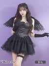 コスプレ ハロウィン myMinette マイミネット セット 悪魔 エンジェル 衣装 仮装 Tika ティカ 4点set 羽付きセクシーブラックデビル