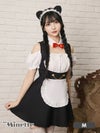 仮装 変装 コスチューム 執事 アニマル myMinette マイミネット コスプレ 袖 フリル セクシー 肩出し プチプラ ミニ 猫 メイド