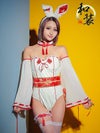 仮装 変装 コスチューム うさぎ　myMinette マイミネット コスプレ レザー パイピング ハイレグ セクシー 和装 巫女 バニー アニマル