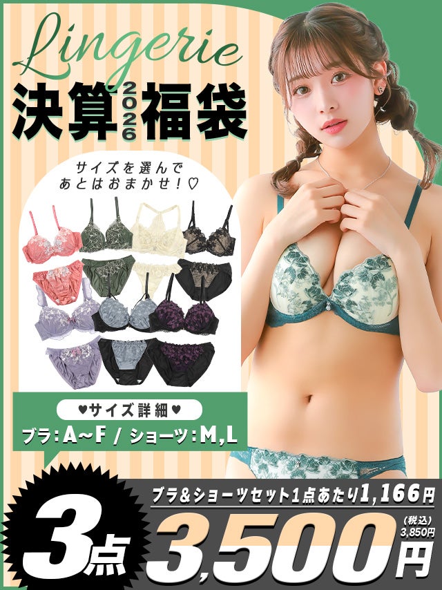  [WINTER HAPPY BAG] ランジェリー3点セット(ブラジャー＆ショーツ3点セット)