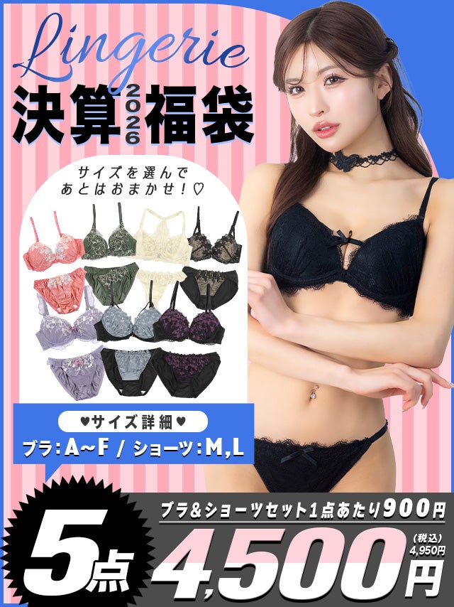 [決算福袋] ランジェリー5点セット(ブラジャー＆ショーツ5点セット)