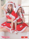 仮装 変装 コスチューム クリスマス myMinette マイミネット サンタコス 5点set ケープ付き ラブリーリボン フレアスカート セットアップ チェック 垂れ耳 セクシー バニー アニマル サンタ コスプレ
