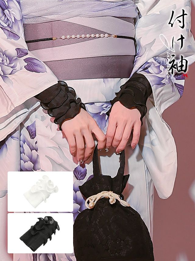 浴衣小物 プリーツ シフォン フリル カフス