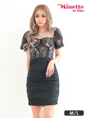 キャバドレス 安い 激安 ミニ丈 キャバクラ クラブ ラウンジ ブラック レース ヌーディーカラー 半袖 ハイウエスト タイト ミニドレス プチプラドレス