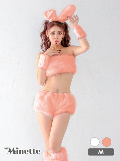 コスプレ ふわふわ セクシー セットアップ ベアトップ アニマル バニー