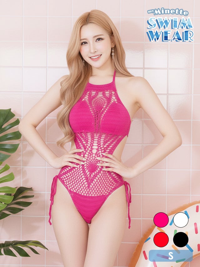 プチプラ 水着 ニット モノキニ かぎ編み ビキニ