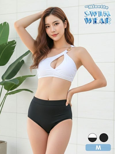水着 バックル付き モノトーン ワンショルダー セクシー クロス バンドゥビキニ