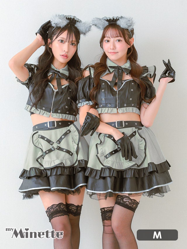 仮装 変装 コスチューム myMinette マイミネット コスプレ ウルフ アニマル メイド レザー 6点セット